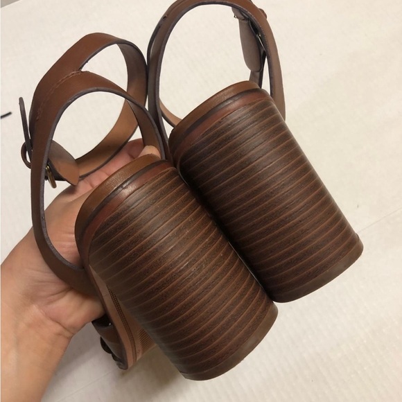 Target A New Day Beatriz Cross Band Stacked Heel Pumps Brown Size 9 - Picture 9 of 13